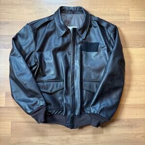 Men's USAF Taylors Leatherwear Brown A-2 Flyers Flight Bomber Leather Jacket 48